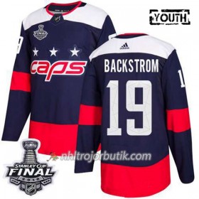 Barn Ishockey Washington Capitals Tröja Nicklas Backstrom 19 2018 Stanley Cup Final Patch Adidas Stadium Series Authentic